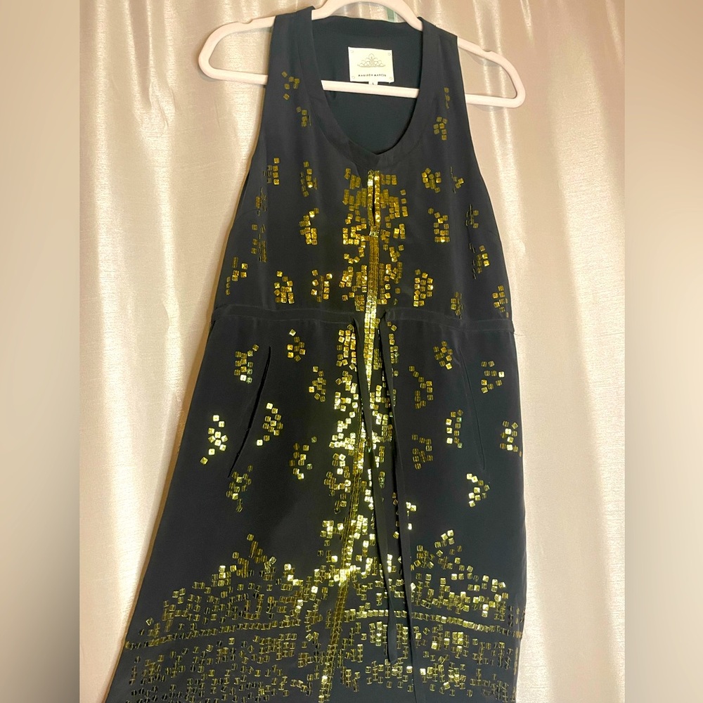 Madison Marcus Dress | Color: Charcoal/Gold | Size: S | Silk